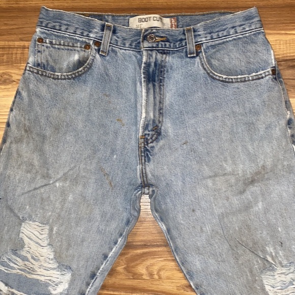 Levi’s 517 Bootcut Worn & Worked-in Distressed Jeans Mens size 32 x 32 - Picture 3 of 16